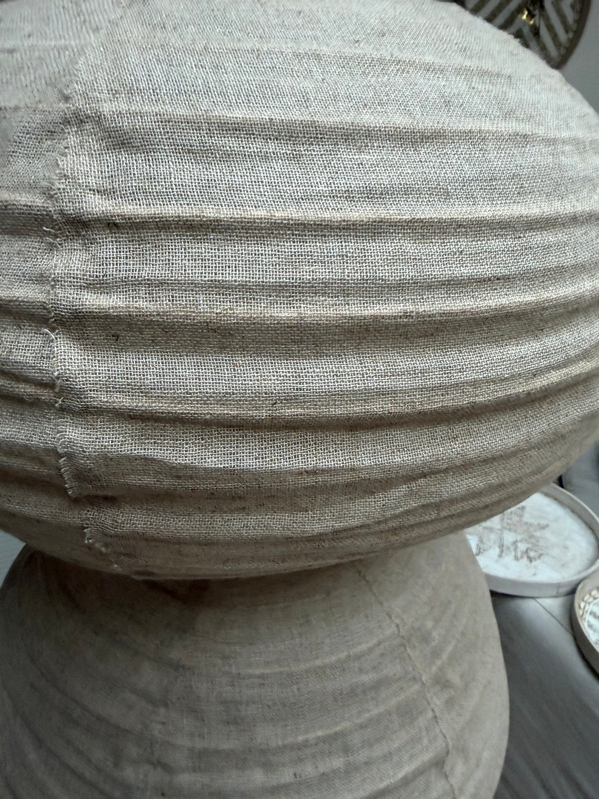 Organische vormen lamp - 5 verschillende vormen - 220 x 40 cm - naturel linnen