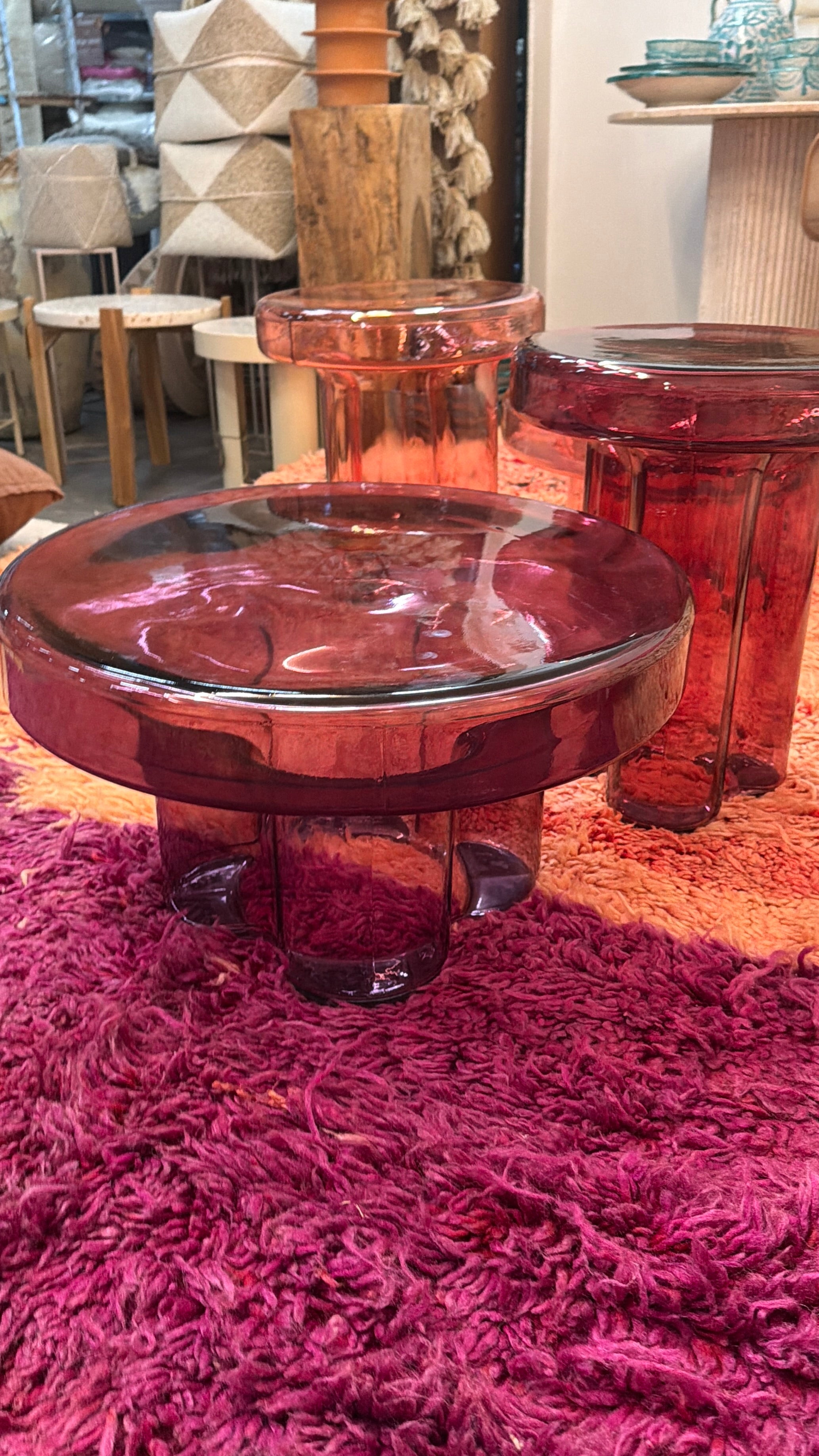 Viola · Handgeblazen Glazen Bijzettafel · Paars