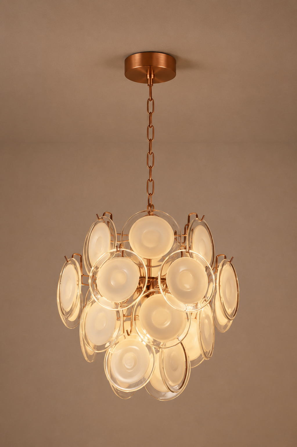Murano Glazen Hanglamp – Wit | Handgeblazen Glas | 45 x 45 cm