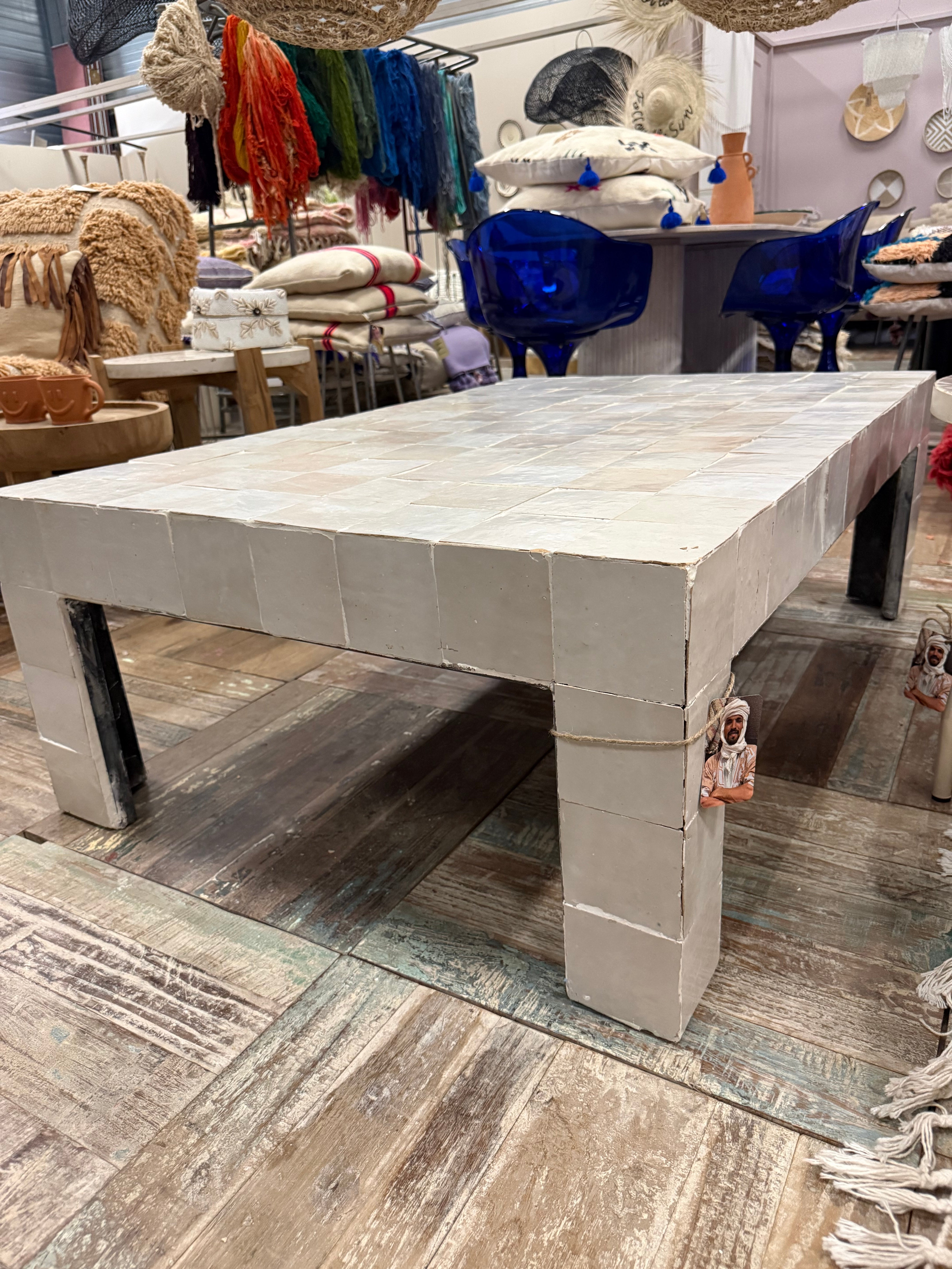 Salon tafel tegel wit 120 x 80 cm