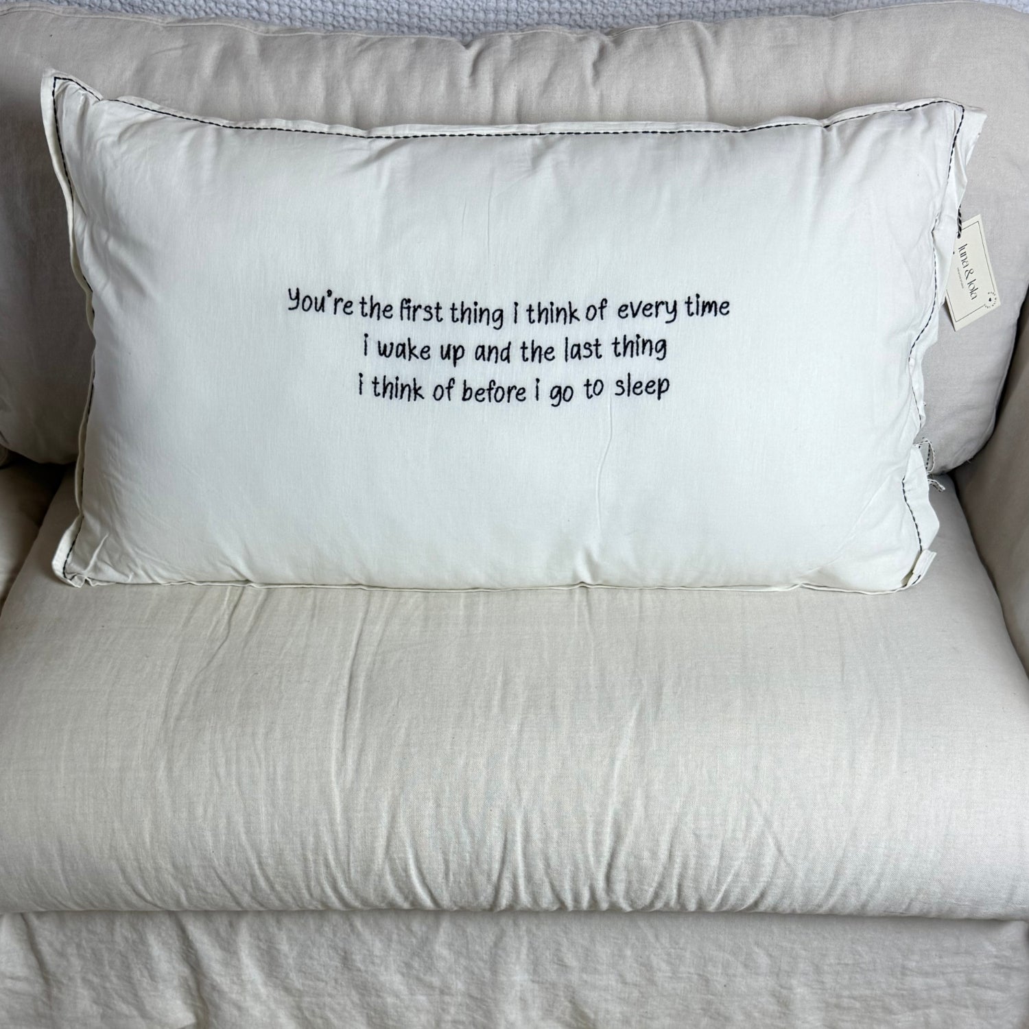 Linnen Pillow + Filling | You’re The First Thing | White