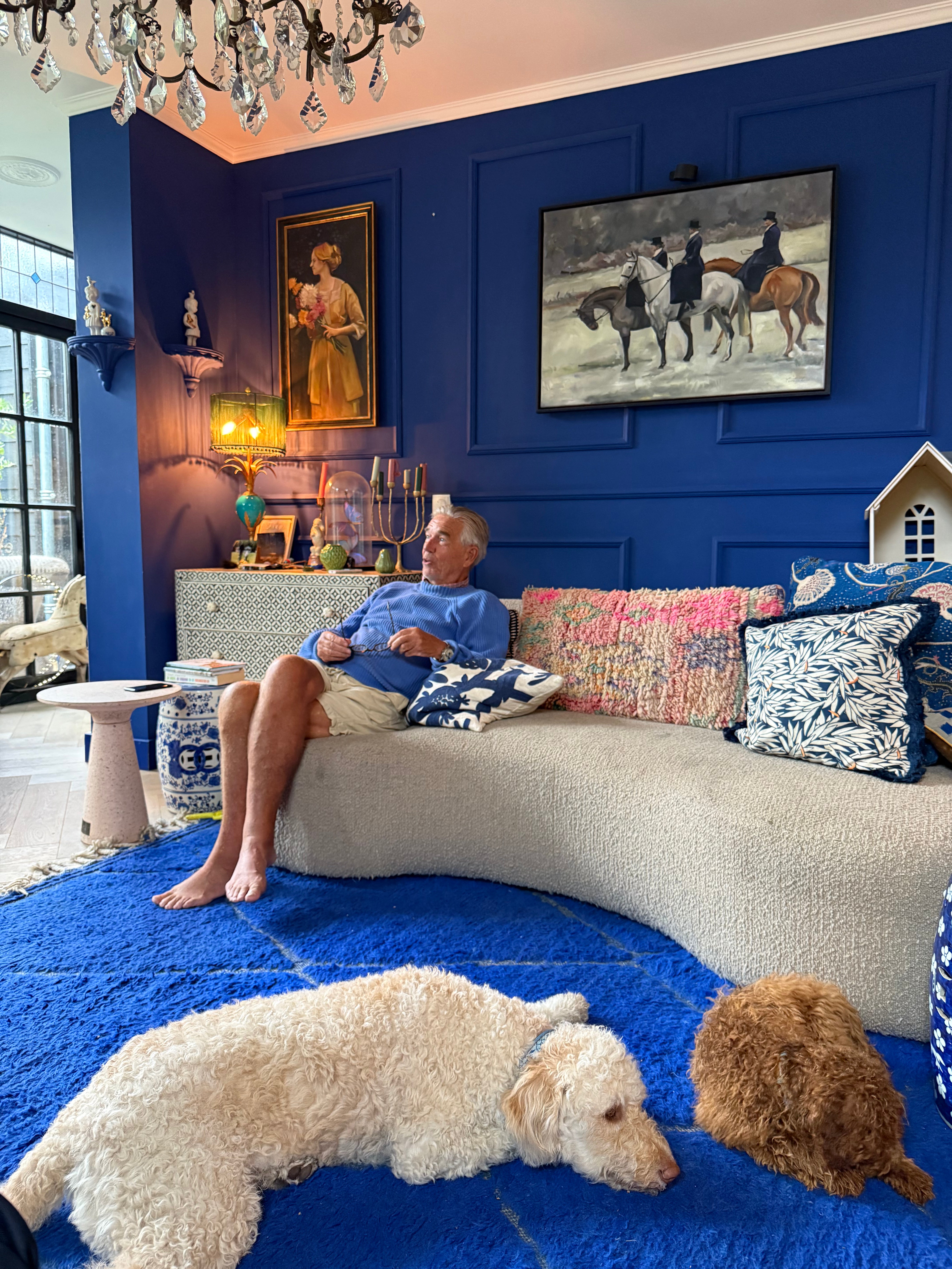 Loper blauw - 100% Wool | 80 x 310 cm - uniek exemplaar