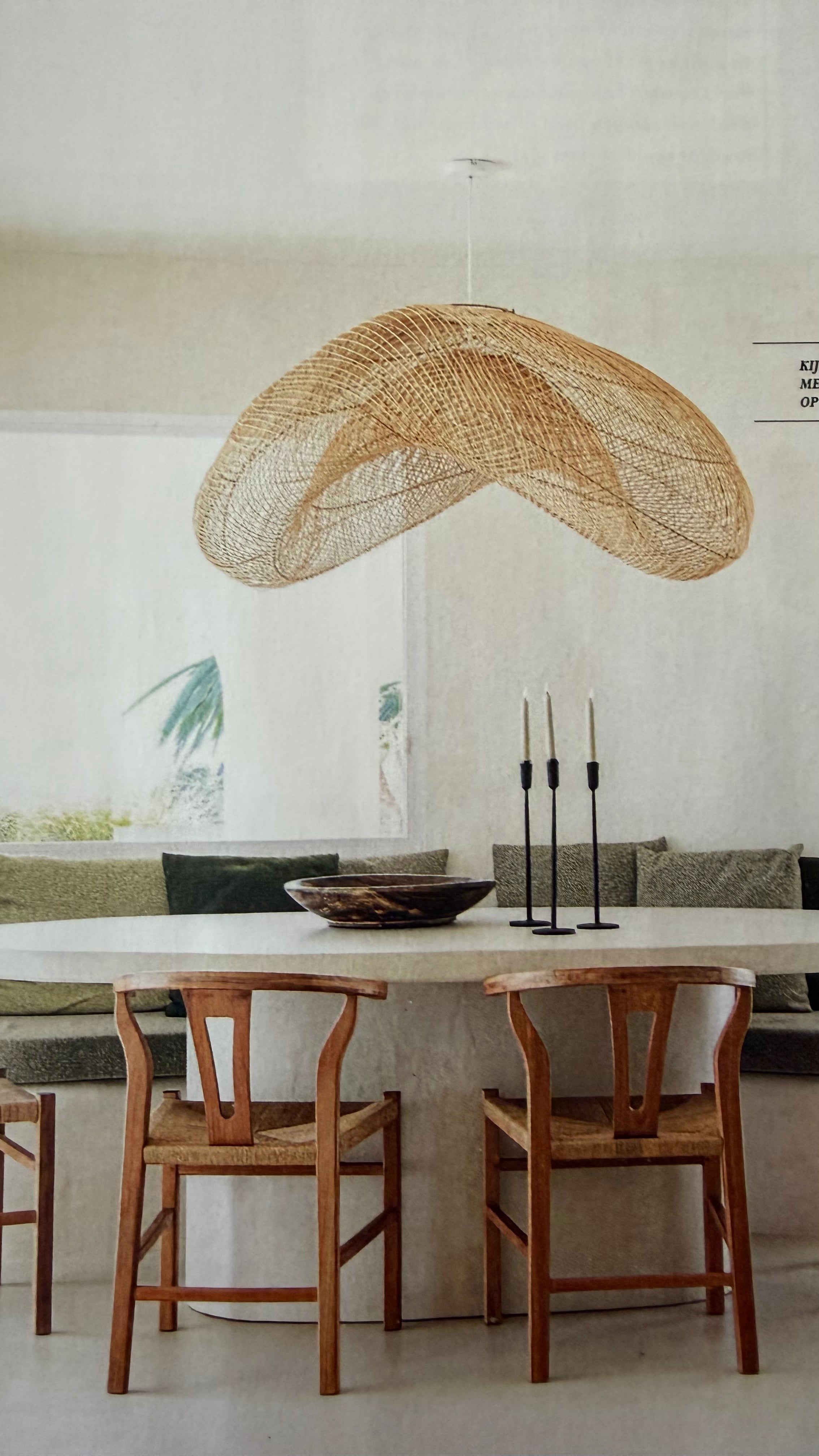 XL rotan lamp - wolk | Natural | 120 cm