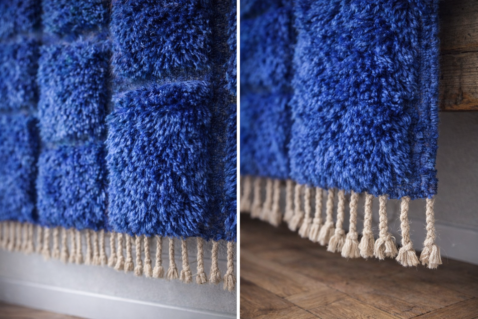 100% wollen kleed - 300 x 200 cm - kobalt blauw