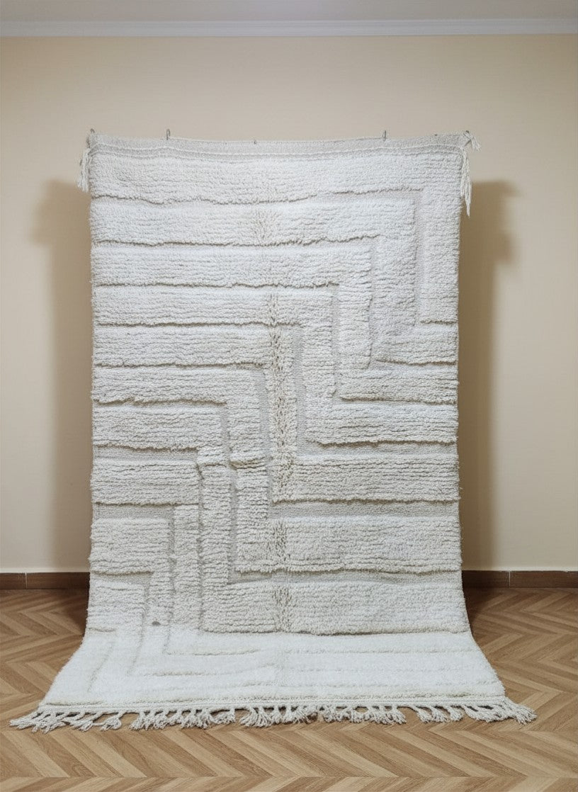 Tapijt naturel/gebroken wit - 100% Wol |270 x 150 cm - uniek exemplaar nieuw binnen