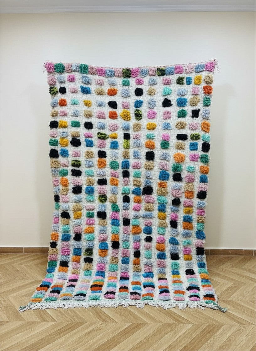 Happy multi color pastel vibes - 100% Wol | 260  x 155 cm - er is er maar één van in de hele wereld - nieuw binnen