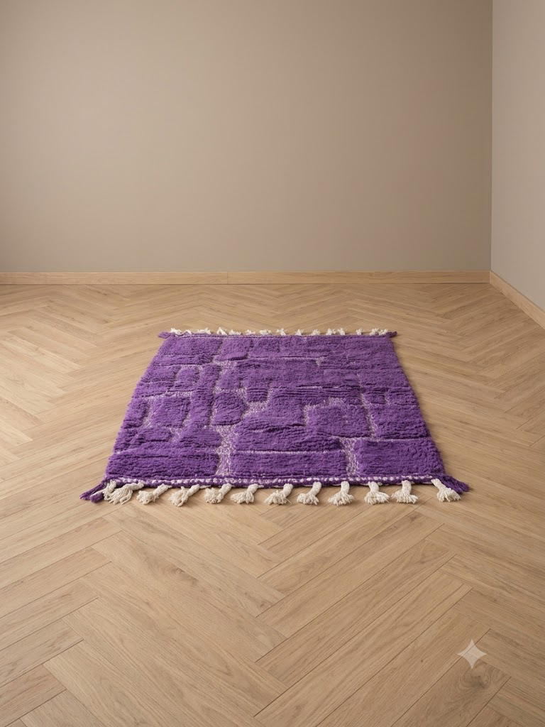 Tapijt 150 x 100 centimeter echt berber 100% wol uniek exemplaar, handgeknoopt