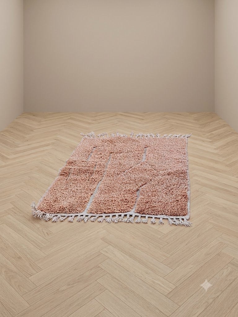 Tapijt 150 x 100 centimeter echt berber 100% wol uniek exemplaar, handgeknoopt