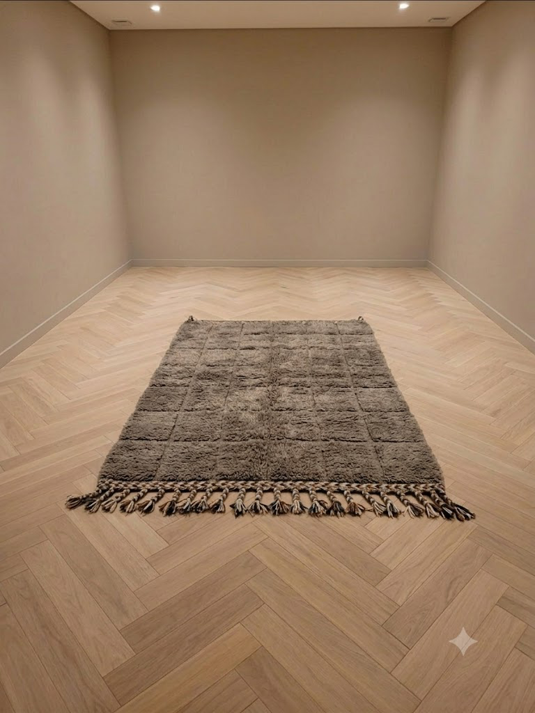 Tapijt 150 x 100 centimeter echt berber 100% wol uniek exemplaar, handgeknoopt