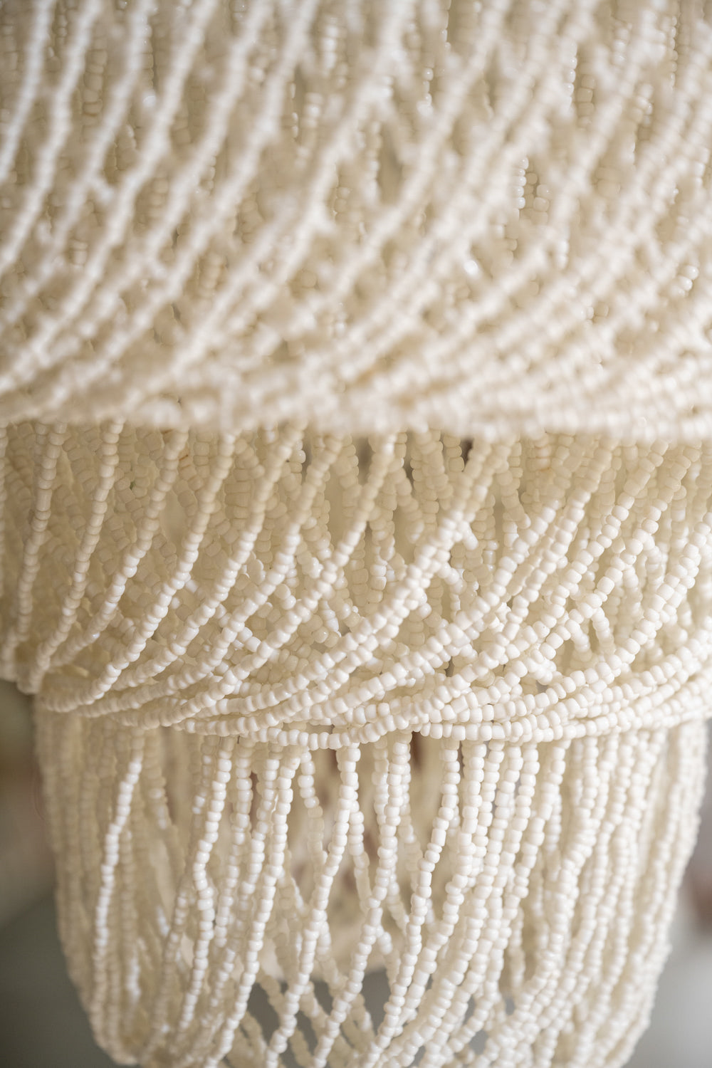 Beaded Hanging Lamp - White