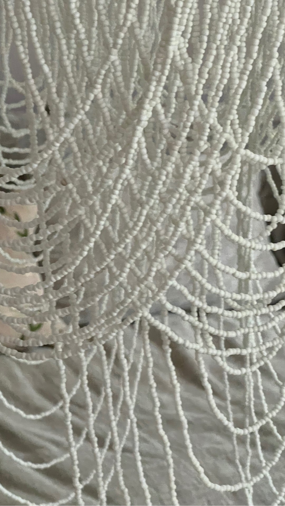Beaded Hanging Lamp - White