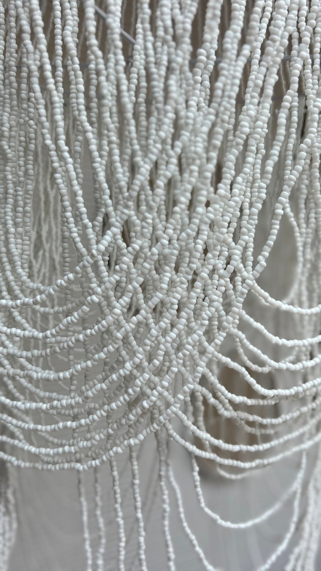 Beaded Hanging Lamp - White