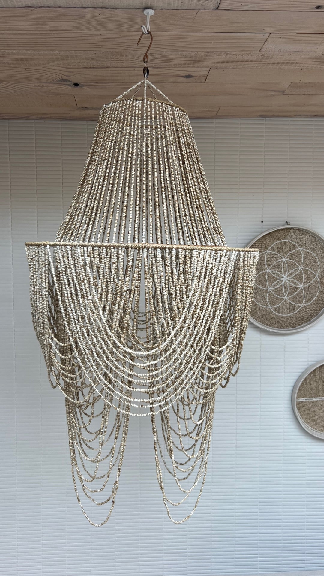 Beaded Hanging Lamp - Natural