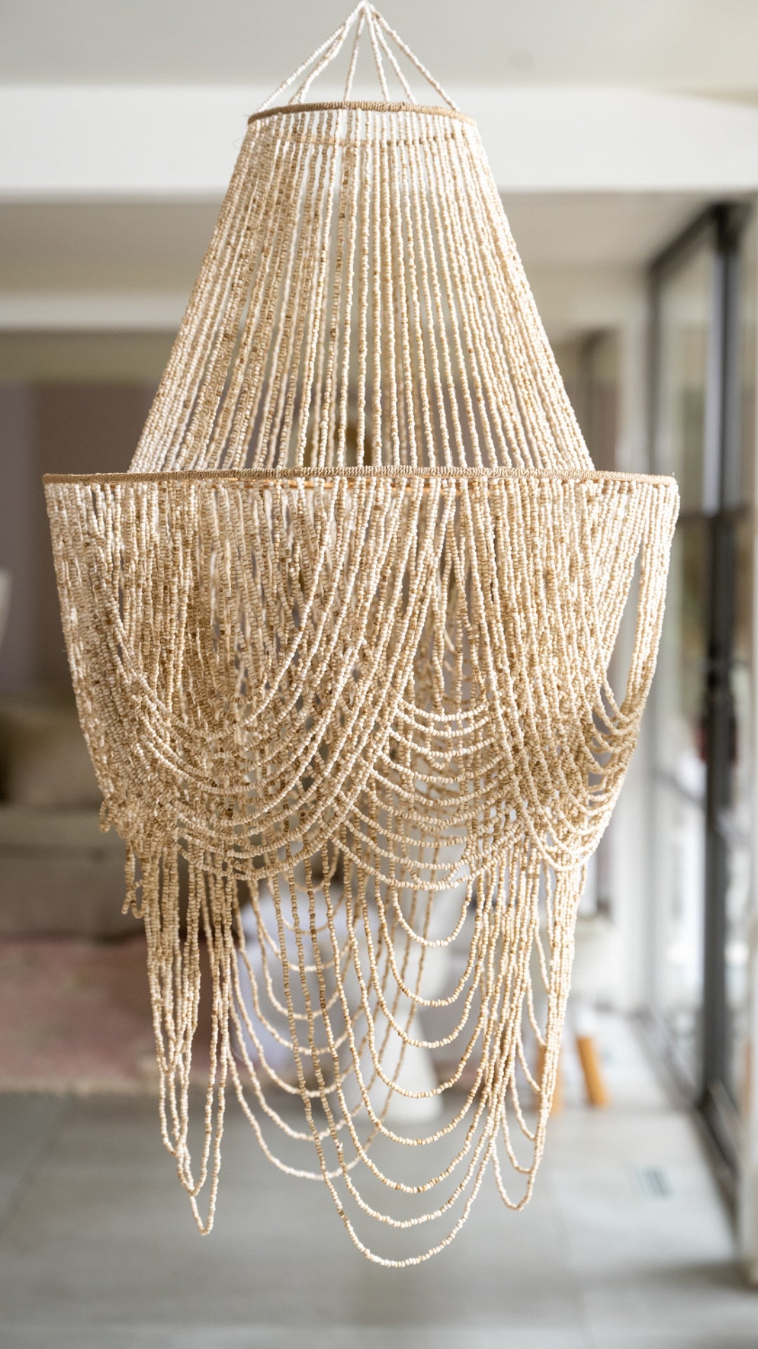 Beaded Hanging Lamp - Natural