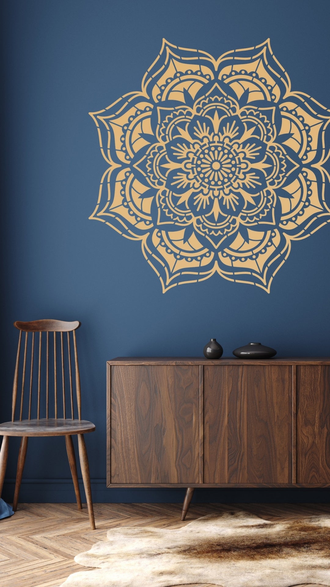 Yoga Mandala - XL Mandala Stencil - 116 cm
