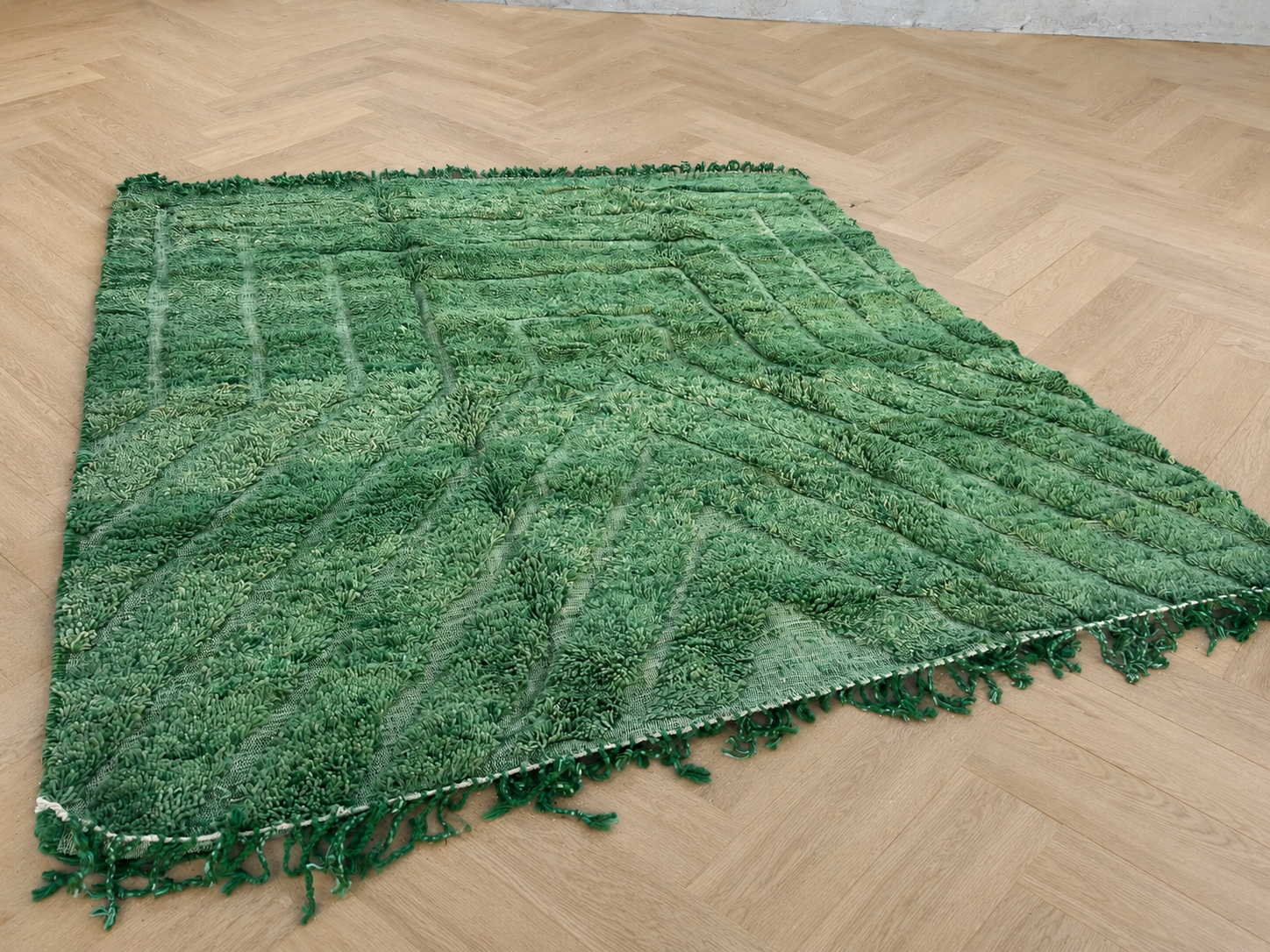100% berber kleed groen - 330 x 280 cm - er is er maar één van in de hele wereld