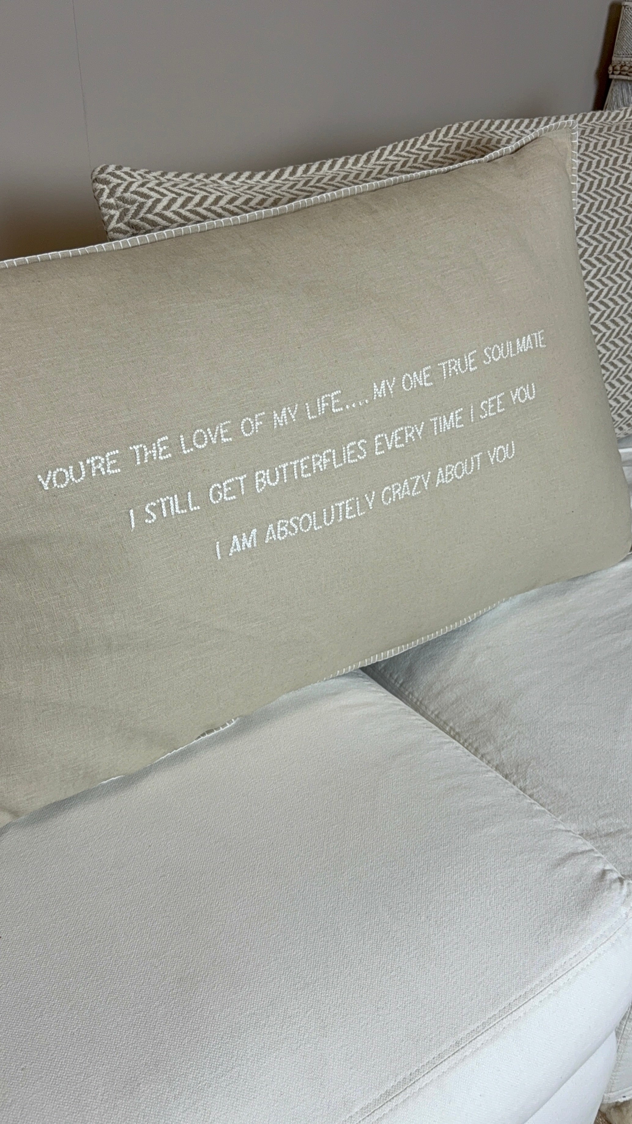 Linnen Pillow + Filling | Love Of My Life | Natural