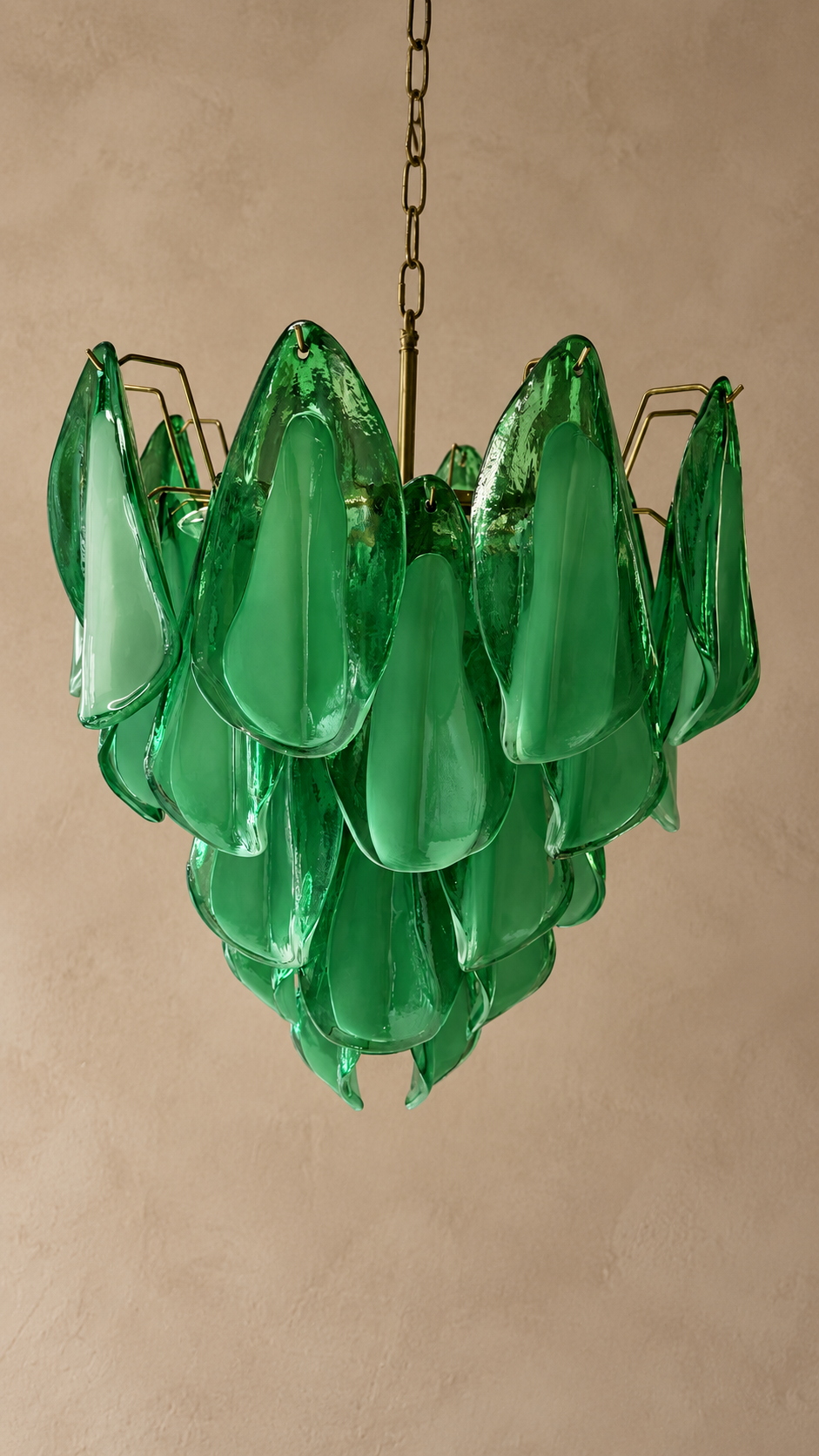 Groen glas · Murano Handgeblazen Glazen Hanglamp · Roze · 55 x 55 cm