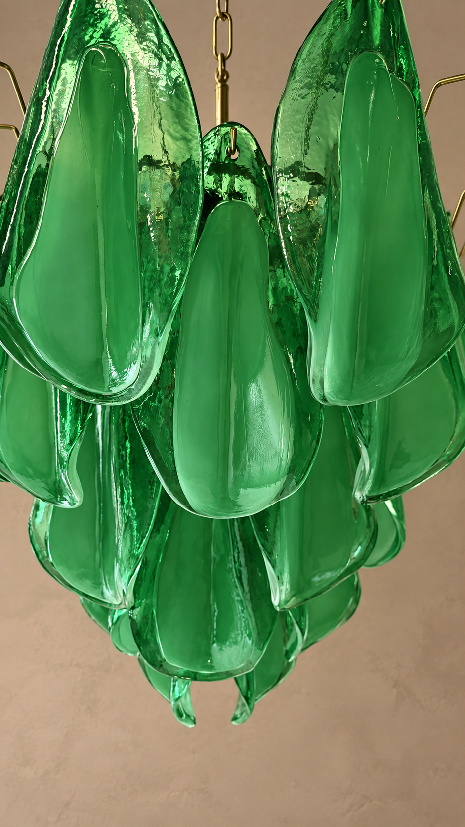 Groen glas · Murano Handgeblazen Glazen Hanglamp · Roze · 55 x 55 cm