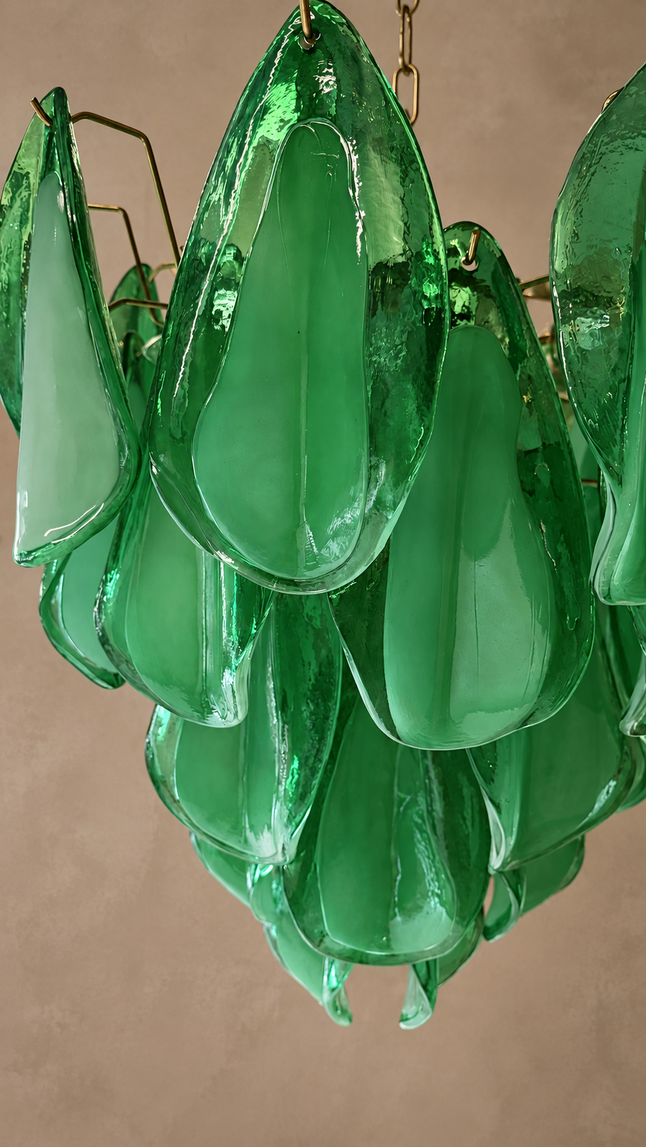 Groen glas · Murano Handgeblazen Glazen Hanglamp · Roze · 55 x 55 cm