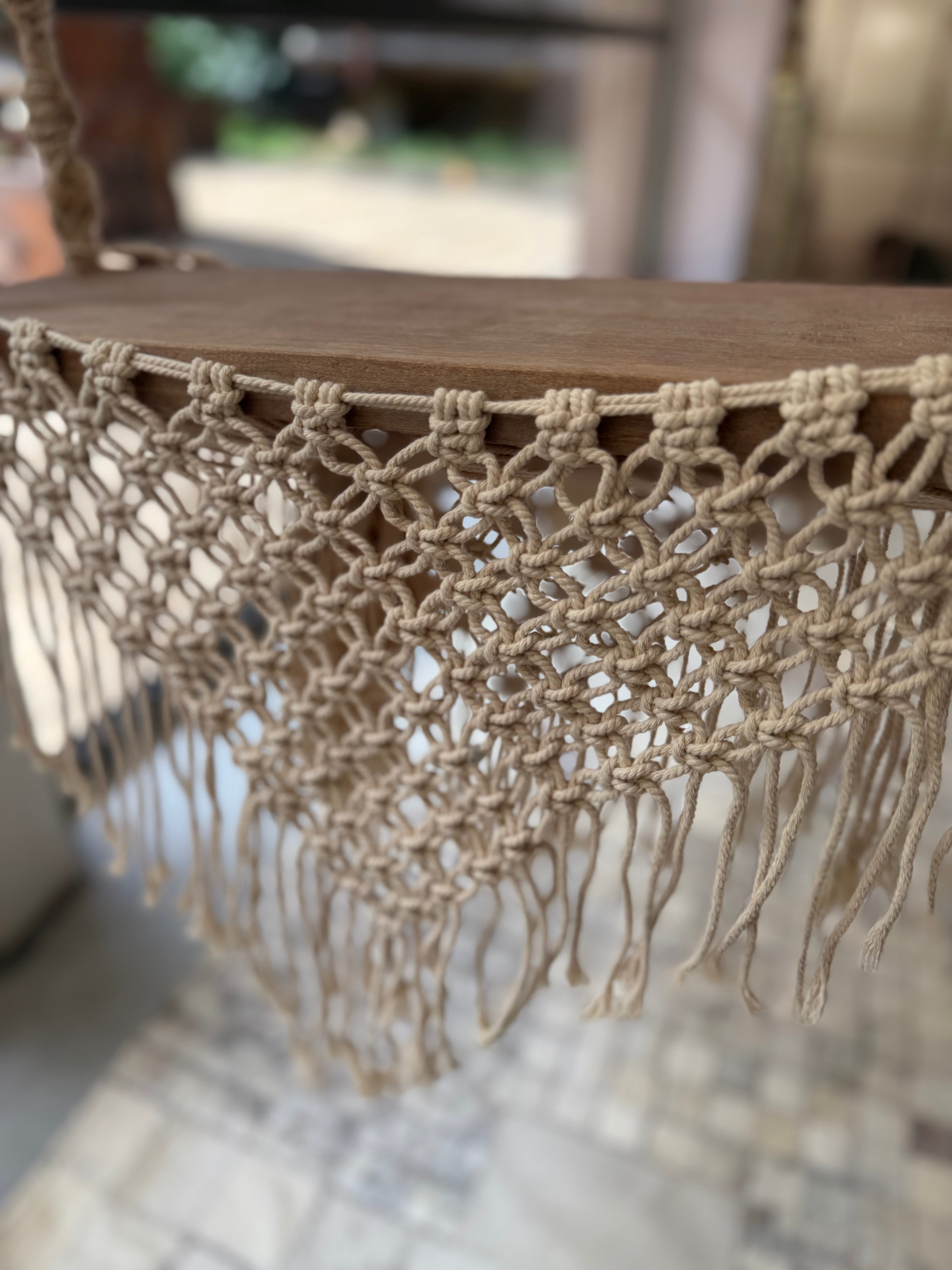 Swing with crochetwork