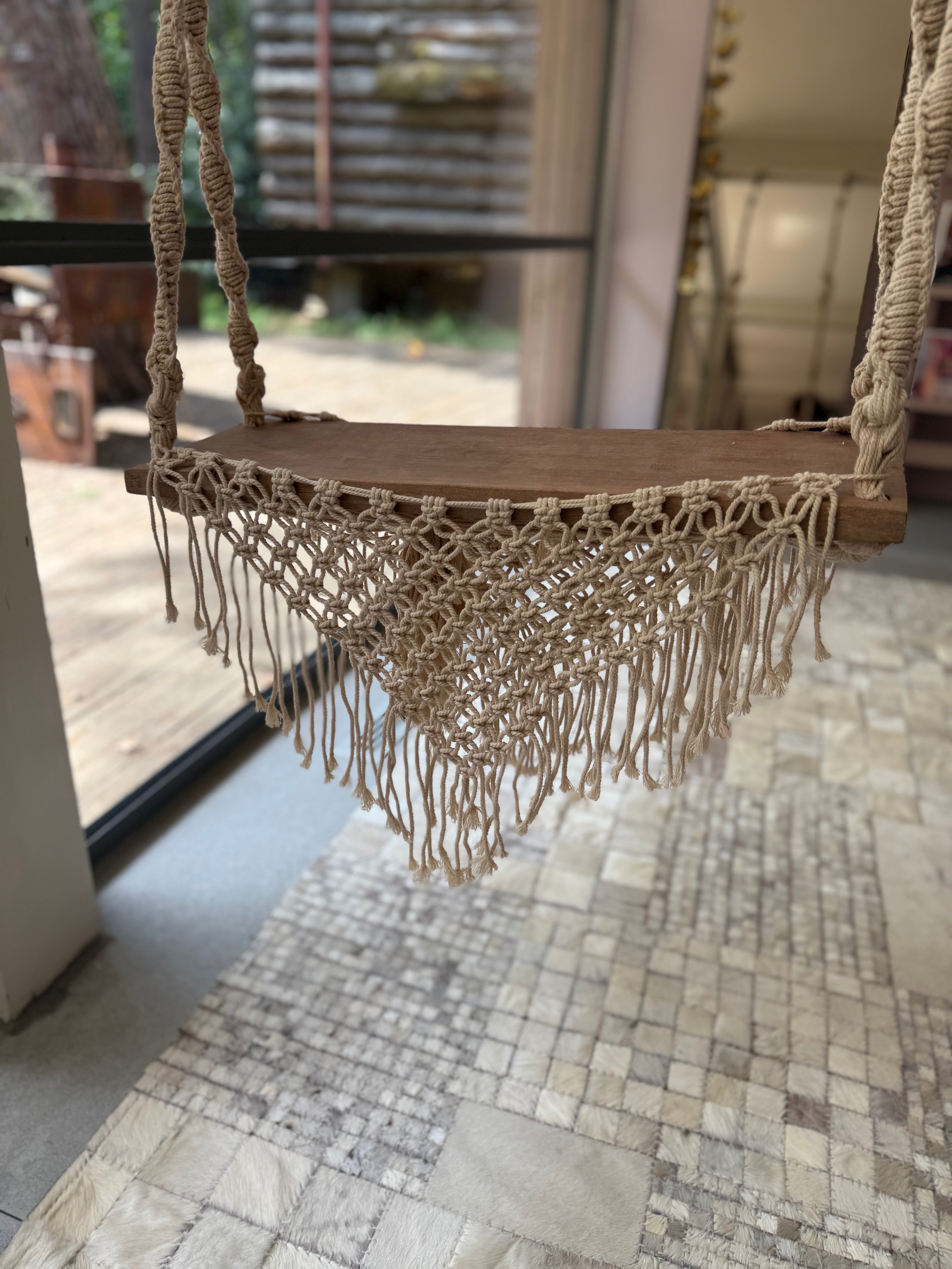 Swing with crochetwork