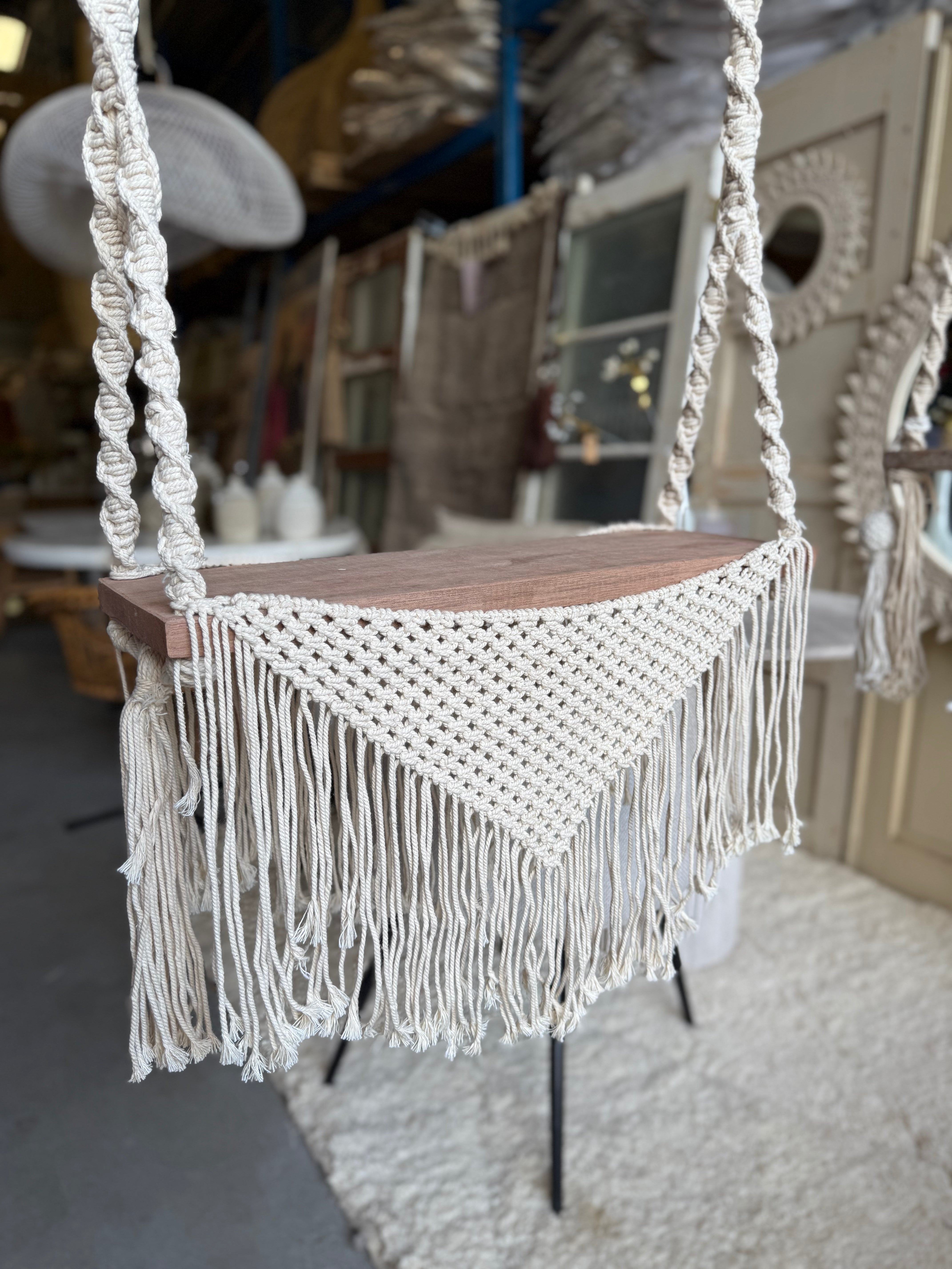Swing with crochetwork