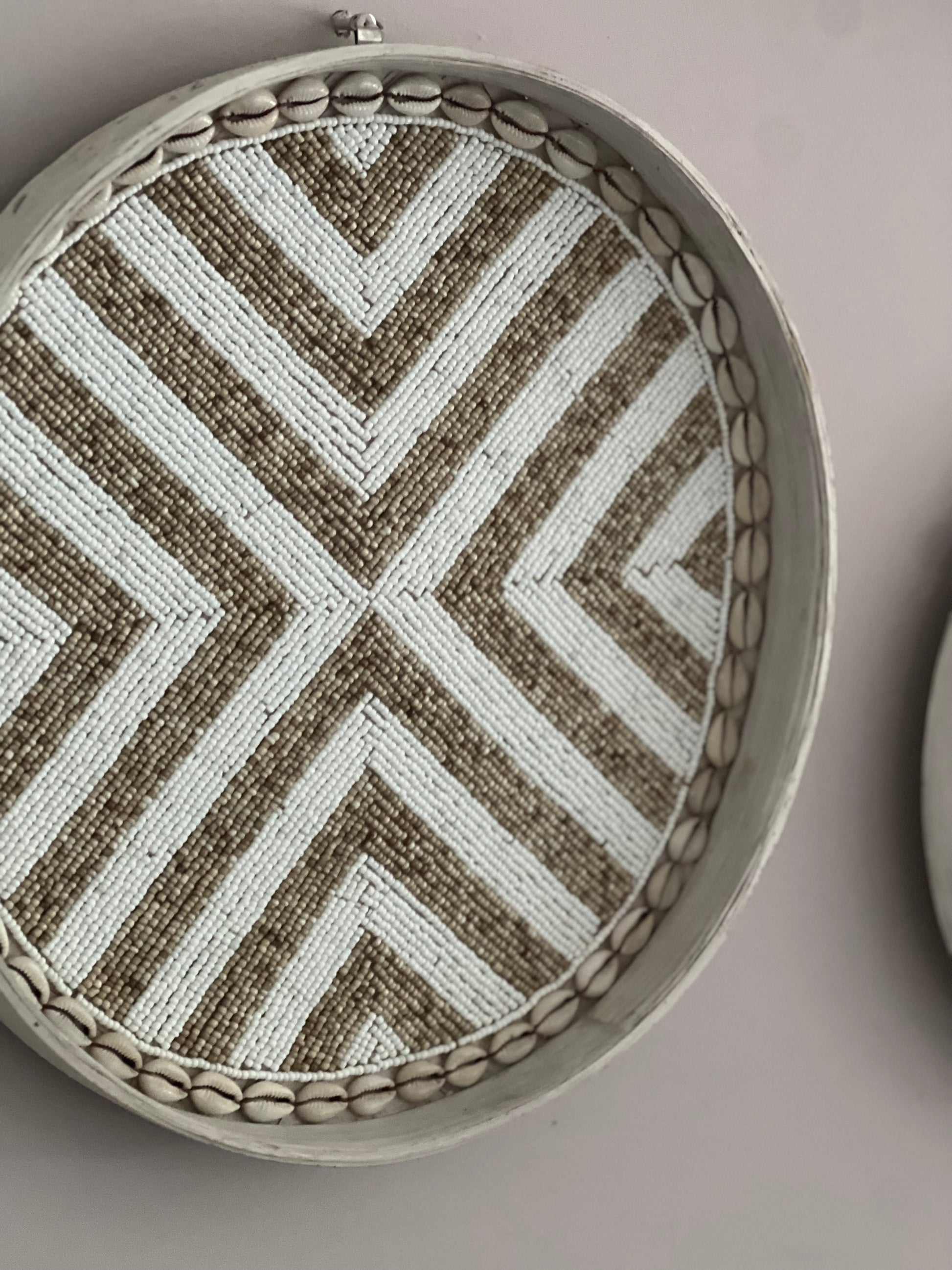 Fully Beaded Wall Basket (30 cm) - Elegant Artisan Decor | Mandala Stencils
