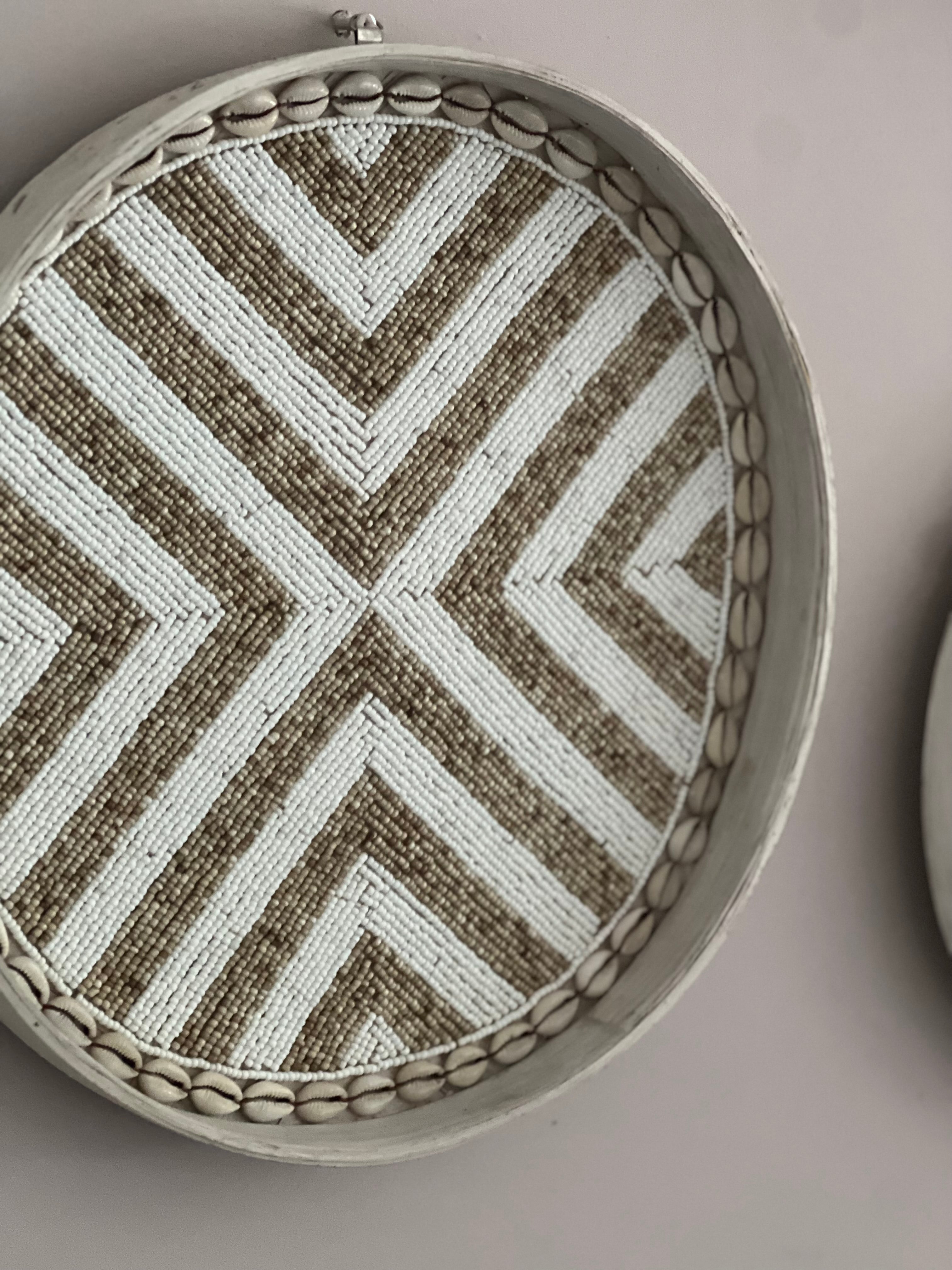 Fully Beaded Wall Basket (30 cm) - Elegant Artisan Decor | Mandala Stencils