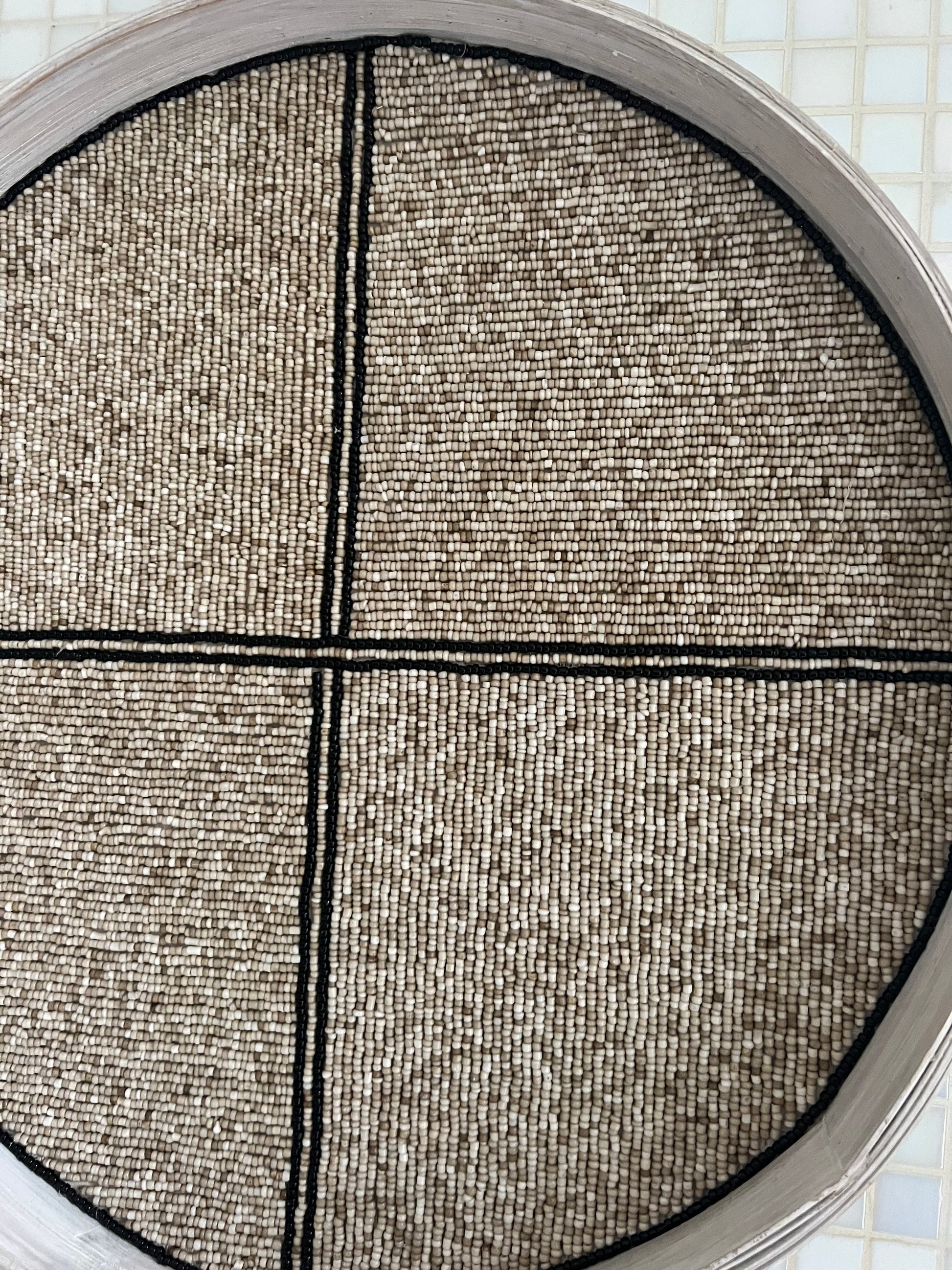 Fully Beaded Fairtrade Wall Basket (45 cm) - Handcrafted Boho Chic Decor | Mandala Stencils