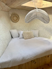 XL Handcrafted Rattan Lamp - Cloud | White | 120 cm