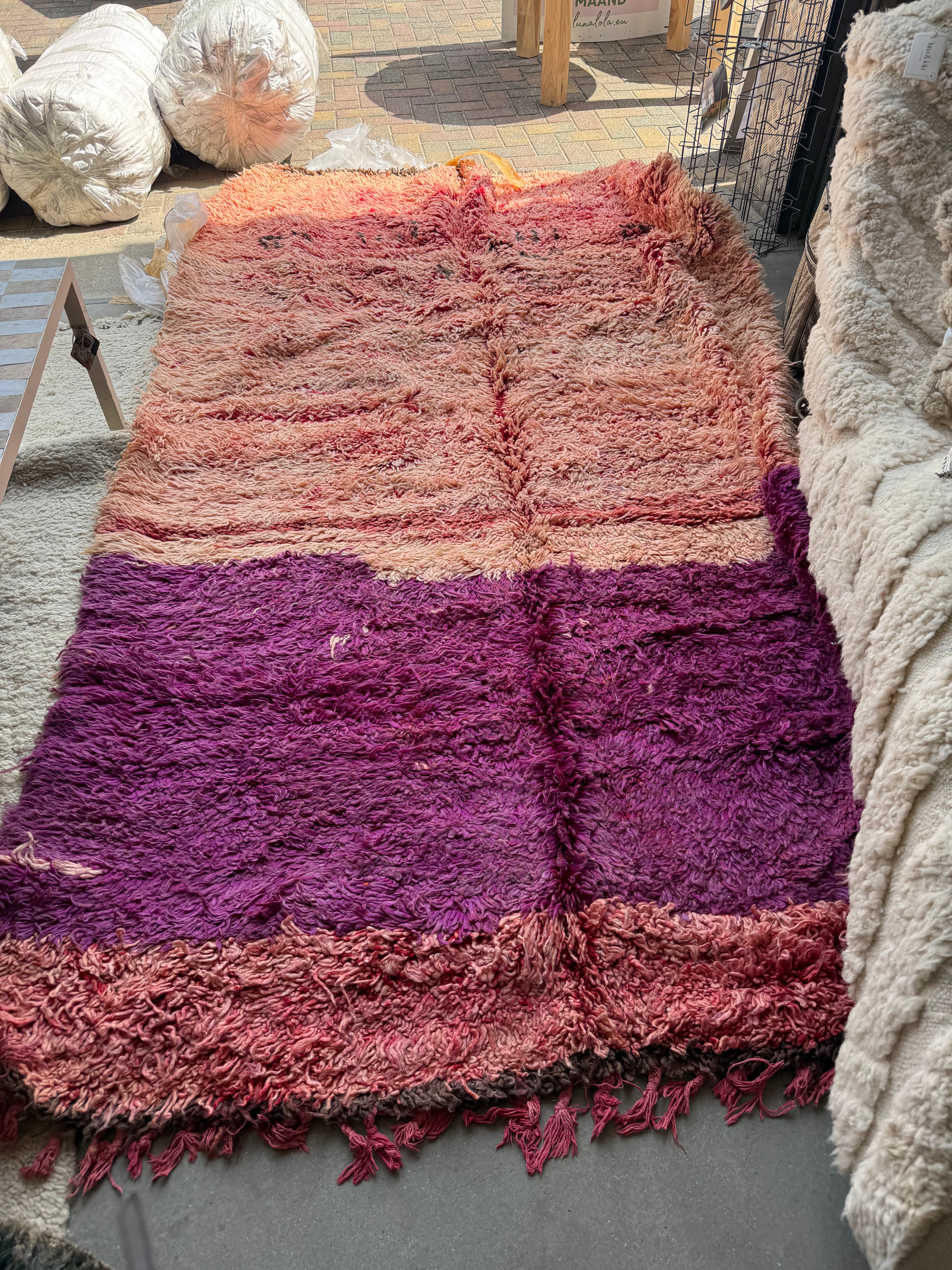 Vintage berber tapijt 310 x 180 cm, 100% wol, uniek exemplaar