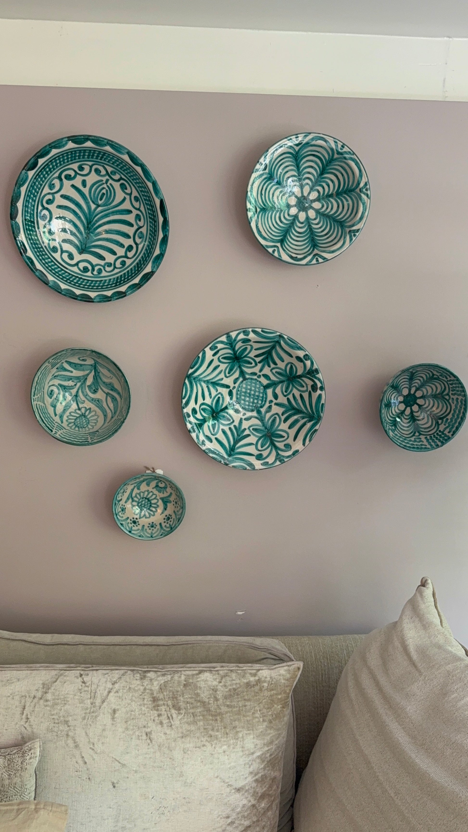 Set van 3 wandborden geïnspireerd op antieke Spaanse schalen