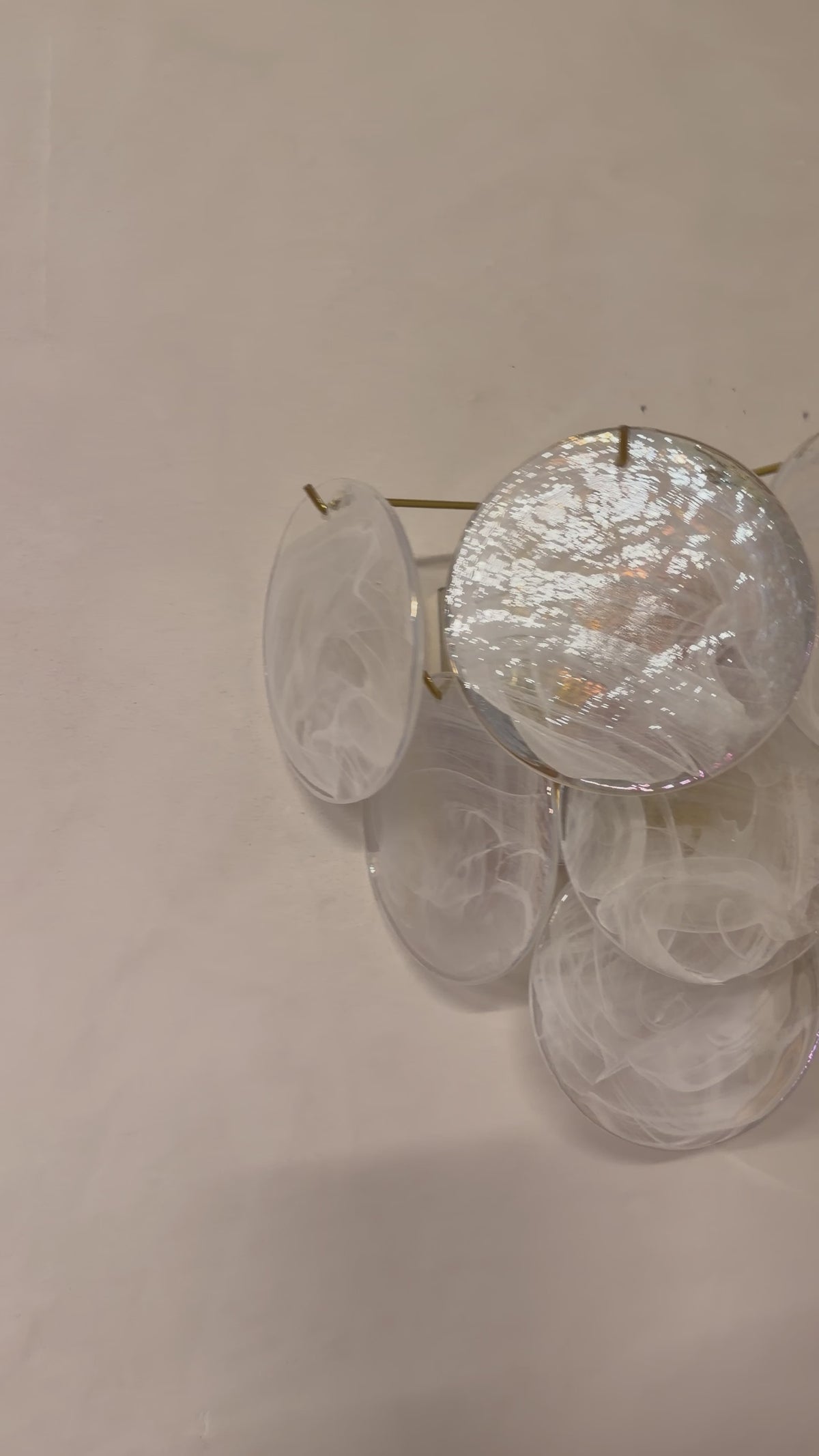 Video laden: Murano glas wandlampjes wit