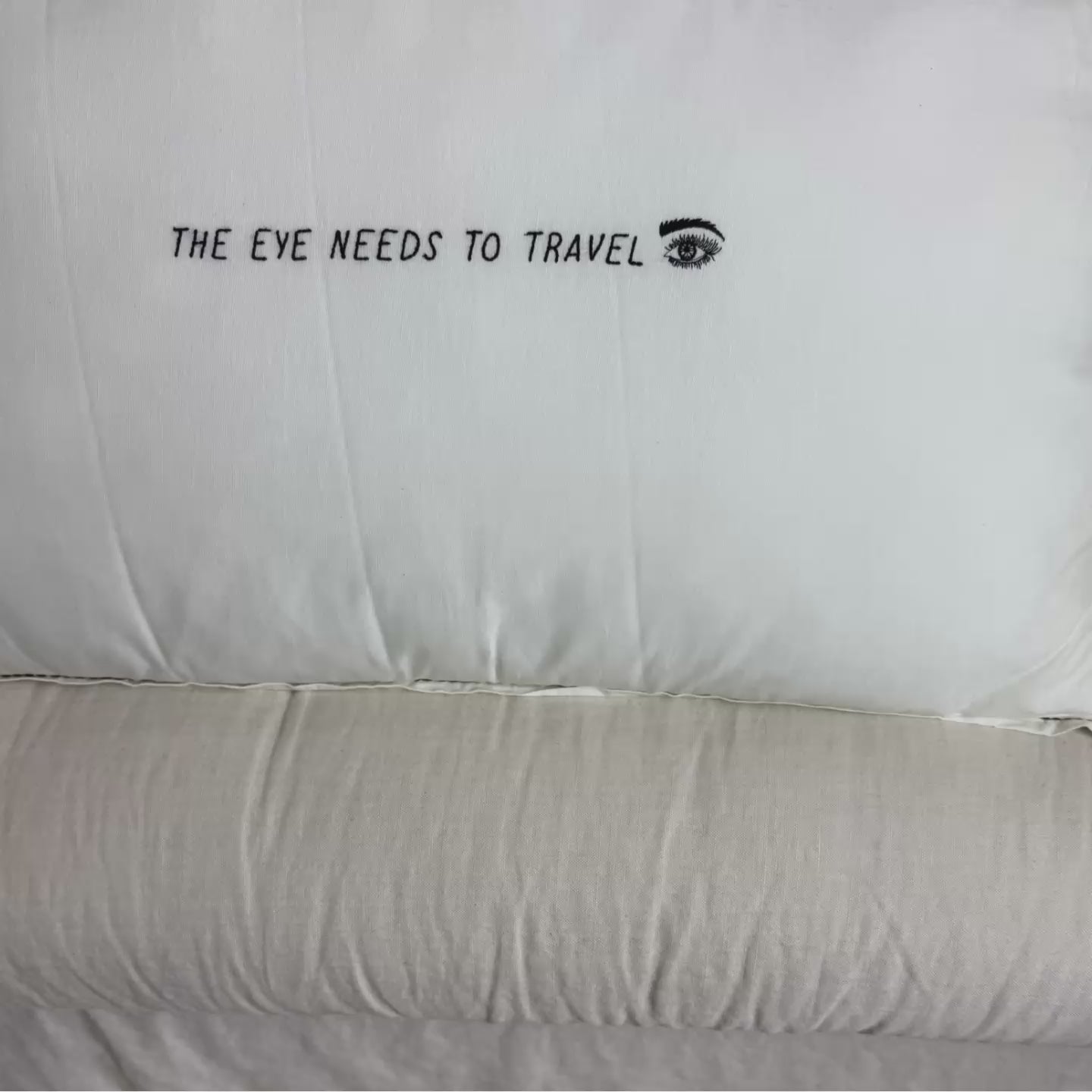 Load video: Linnen Pillow + Filling | The Eye Needs To Travel | White