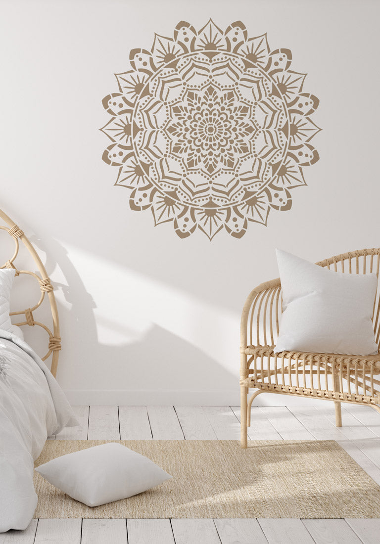 Ibiza Vibe Mandala (130 x 130 cm) - Boho-Inspired Design | Mandala Stencils